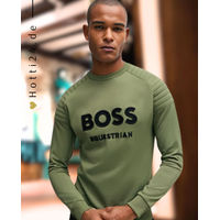 Produktbild von BOSS Equestrian Pullover Lex Motor Pads für Herren aus Baumwolle in Grün