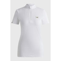 Produktbild von BOSS Equestrian Reitshirt Damen Weiß Kurzarm mit Kunstleder Details