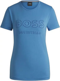 Produktbild von BOSS Equestrian Reitshirt Maya Logo aus Baumwolle für Damen in Blau Größe M