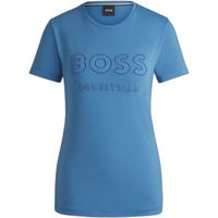 Produktbild von BOSS Equestrian Reitshirt Maya Logo für Damen aus Baumwolle Blau Größe L
