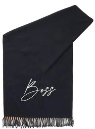Produktbild von BOSS Equestrian Schal Logo Sky Captain für Damen in Blau und Schwarz