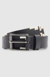BOSS Equestrian Signature Polo Gürtel aus Leder in Schwarz 70 – Bild 1 von 2