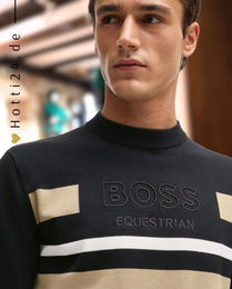 Produktbild von BOSS Equestrian Strickpullover Brad Black aus Baumwolle Schwarz