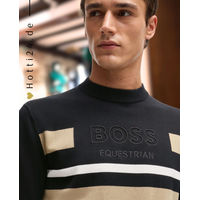 Produktbild von BOSS Equestrian Strickpullover Brad Black aus Baumwolle Schwarz