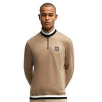 Produktbild von BOSS Equestrian Sweatshirt Troyer Signature für Herren in Beige aus Baumwolle