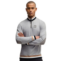 Produktbild von BOSS Equestrian Sweatshirt Troyer Signature für Herren in Graumelange aus Baumwolle