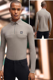 Produktbild von BOSS Equestrian Trainingsshirt Elton Camel Reitshirt