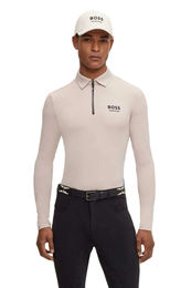BOSS Equestrian Trainingsshirt Elton Reitshirt für Herren Beige Polyamid Herbst Winter – Bild 1 von 1