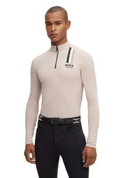 Produktbild von BOSS Equestrian Trainingsshirt Ethan Reitshirt für Herren Beige aus Polyester für Herbst und Winter