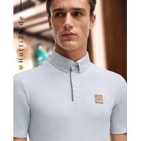 Produktbild von BOSS Equestrian Trainingsshirt Matt Stripes Niagara Blau