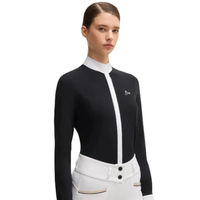 Produktbild von BOSS Equestrian Turnierbluse Emma Black Stripes Reitshirt aus Baumwolle Schwarz