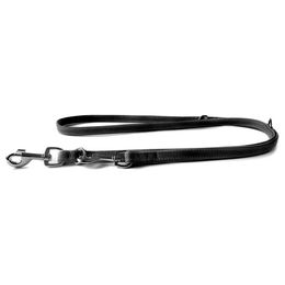 Produktbild von Boston Lederband Hundeführleine aus Leder schwarz wasserabweisend 200 cm x 18 mm