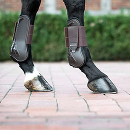 Bounce Mesh Gamaschen für Warmblut Pferde in Braun und Schwarz – Bild 1 von 1