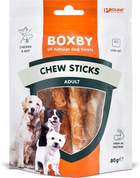Boxby Kausnack Chew Sticks mit Huhn und Rind glutenfrei für erwachsene Hunde 80 g – Bild 1 von 3