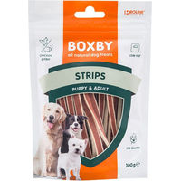 Produktbild von Boxby Strips Glutenfreies Trockenfleisch für Welpen 3 x 100 g