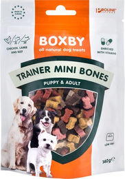 Boxby Trainer Mini Bones Belohnungssnack für Hunde mit Huhn, Lamm und Rind 140 g – Bild 1 von 2