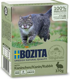 Bozita Cat Katzenfutter Kaninchen Stückchen in Soße 6 x 370 g Getreidefrei - 6 x 370 g – Bild 1 von 6