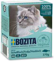 Bozita Cat Katzenfutter Schellfisch Stückchen in Gelee 6 x 370 g Getreidefrei - 6 x 370 g – Bild 1 von 6