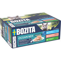 Produktbild von Bozita Cat Mousse Mixed Ocean Katzenfutter Adult mit Thunfisch, Lachs und Seelachs, 12 x 85 g, getreidefrei und ohne Zucker
