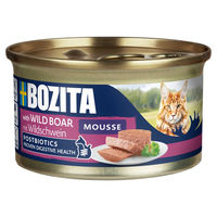 Produktbild von Bozita Cat Mousse Wildschwein Katzenfutter nass getreidefrei ohne Zucker 12x 85 g