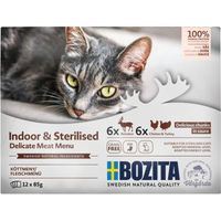 Produktbild von Bozita Cat PB Indoor & Sterilised Katzen Nassfutter Stückchen in Sauce für Wohnungskatzen zur Gewichtskontrolle 12x85g
