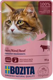 Bozita Cat Pouch Häppchen in Gelee mit Rind für Katzen 12 x 85 g - 12 x 85 g – Bild 1 von 5