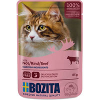 Produktbild von Bozita Cat Pouch Häppchen in Gelee mit Rind für Katzen 12 x 85 g - 12 x 85 g