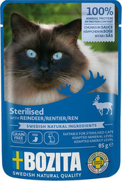 Bozita Cat Pouch Stückchen in Soße Rentier Sterilised Adult 12 x 85 g - 12 x 85 g – Bild 1 von 5
