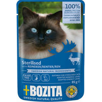 Produktbild von Bozita Cat Pouch Stückchen in Soße Rentier Sterilised Adult 12 x 85 g - 12 x 85 g