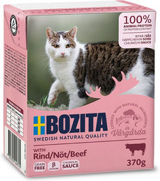 Bozita Cat Tetra Häppchen in Soße Rind für Katzen 6 x 370 g getreidefrei - 6 x 370 g – Bild 1 von 7