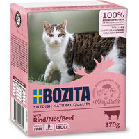 Produktbild von Bozita Cat Tetra Häppchen in Soße Rind für Katzen 6 x 370 g getreidefrei - 6 x 370 g