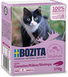 Bozita Cat Tetra Recard Häppchen in Soße Garnelen 6 x 370 g für Katzen aller Altersstufen - 6 x 370 g – Bild 1 von 6