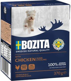 Produktbild von Bozita Hund Nassfutter Junior Huhn Monoprotein Stückchen in Gelee 6x370 g - 6 x 370 g