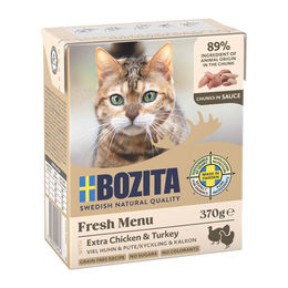 Bozita Hundefutter Adult Tetra Häppchen in Soße mit Huhn und Pute getreidefrei 6x370g – Bild 1 von 3