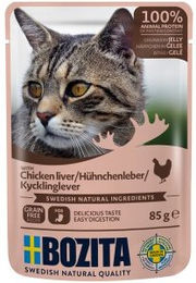 Produktbild von Bozita Hundefutter Häppchen in Gelee Hühnchenleber 12x85g - 12 x 85 g
