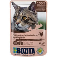 Produktbild von Bozita Hundefutter Häppchen in Gelee Hühnchenleber 12x85g - 12 x 85 g