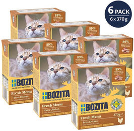 Produktbild von Bozita Hundefutter Stückchen in Gelee Huhn Adult Getreidefrei ohne Zucker 6x370g - 6 x 370 g