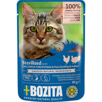 Produktbild von Bozita Hundefutter Stückchen in Sauce Huhn und Pute getreidefrei ohne Zucker 12x85 g