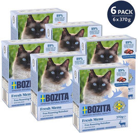 Produktbild von Bozita Hundefutter Stückchen in Sauce mit Rentier für Adult Getreidefrei und Ohne Zucker 6x370g - 6 x 370 g