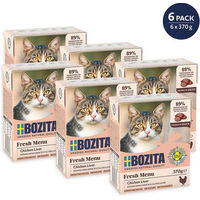 Produktbild von Bozita Hundefutter Tetra Häppchen in Sauce mit Hühnchenleber getreidefrei und ohne Zucker 6x370 g