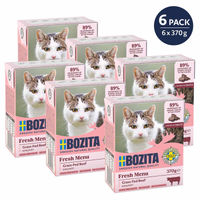Produktbild von Bozita Hundefutter Tetra Häppchen in Sauce mit Rind getreidefrei und ohne Zucker 6x370 g