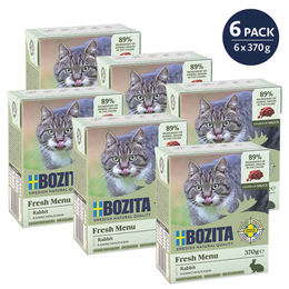 Bozita Hundefutter Tetra Häppchen in Soße mit Kaninchen getreidefrei und ohne Zucker 6x370g – Bild 1 von 3