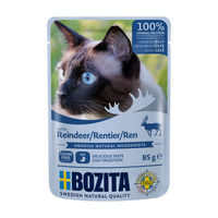 Produktbild von Bozita Katzen Häppchen in Gelee mit Rentier 12x85g