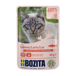 Produktbild von Bozita Katzen Häppchen in Soße mit Lachs 12x85g