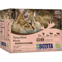 Produktbild von Bozita Katzen Nassfutter Adult Stückchen in Gelee Fleisch-Menü Mix Huhn Rentier Rind 12 x 85 g - 12 x 85 g