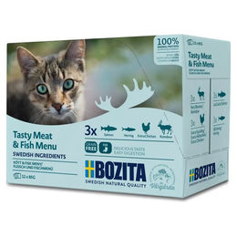 Bozita Katzen Nassfutter Fisch und Fleisch Häppchen in Sauce Getreidefrei Adult 12 x 85 g - 12 x 85 g – Bild 1 von 9