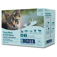 Produktbild von Bozita Katzen Nassfutter Fisch und Fleisch Häppchen in Sauce Getreidefrei Adult 12 x 85 g - 12 x 85 g