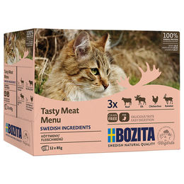 Produktbild von Bozita Katzen Nassfutter Fleisch Menü Stückchen in Gelee 12 x 85 g Getreidefrei - 24 x 85 g