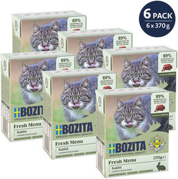 Produktbild von Bozita Katzen Nassfutter Kaninchen Stückchen in Sauce Getreidefrei Ohne Zucker 6x370g - 6 x 370 g