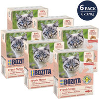 Produktbild von Bozita Katzen Nassfutter Lachs Stückchen in Soße Getreidefrei Ohne Zucker 6x370g - 6 x 370 g